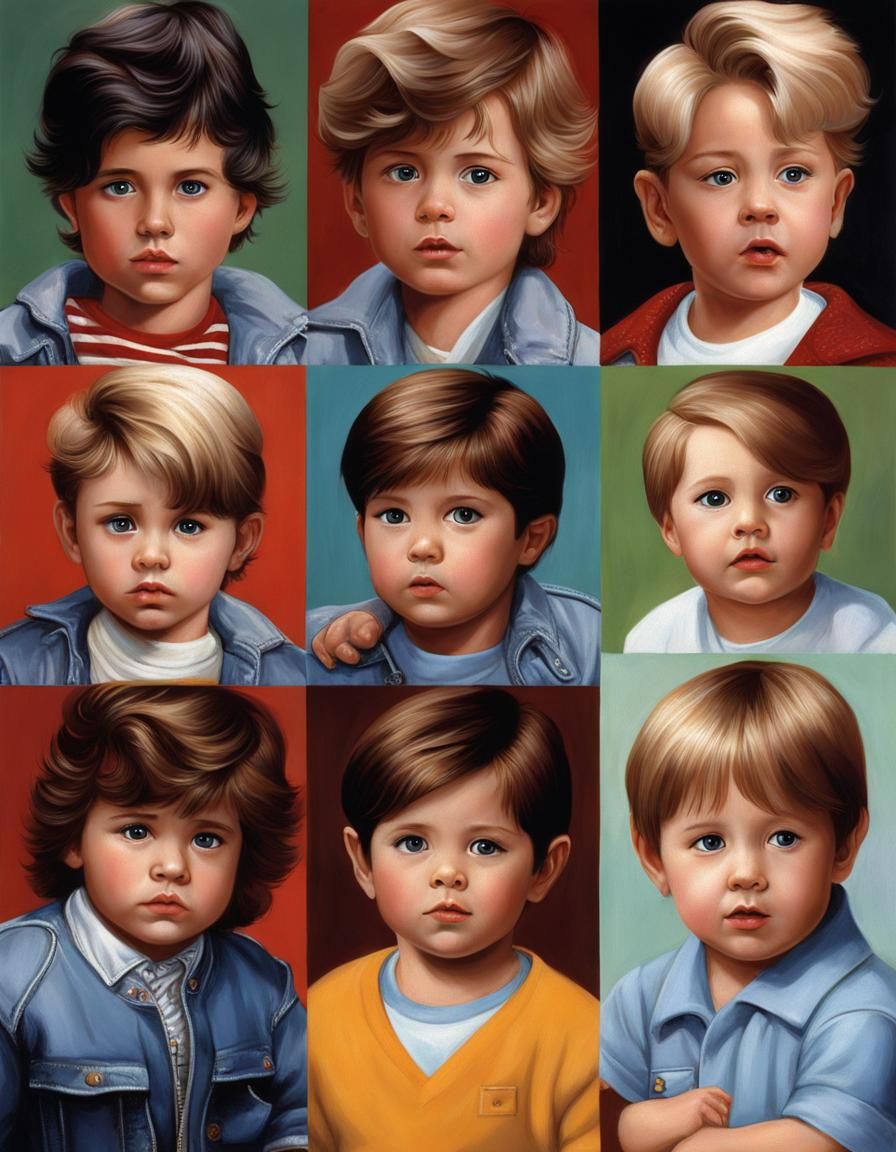 Brat Pack Toddlers: Hyperrealistic Digital Art