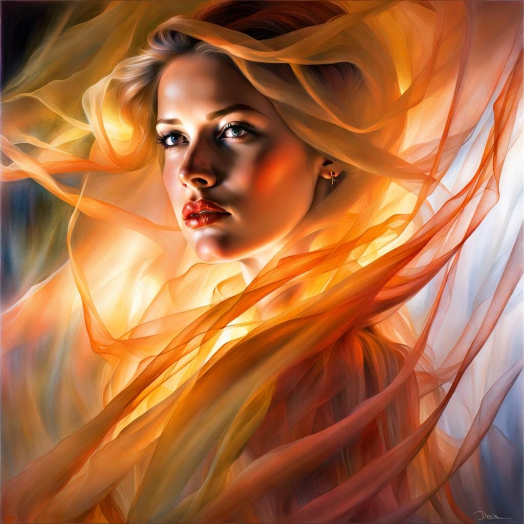 Gossamer Strands: Alluring Double Exposure Portrait