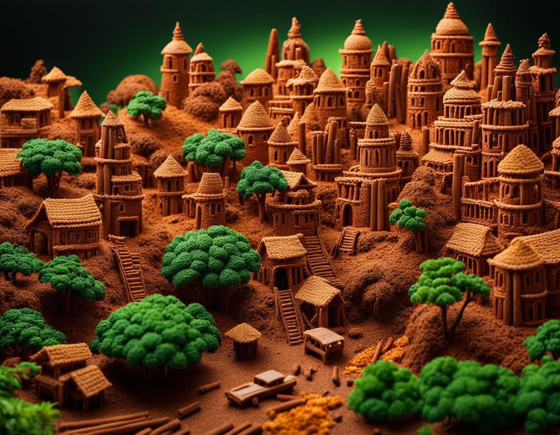 Spice Cityscape: A Culinary Fantasy in Vivid Colors