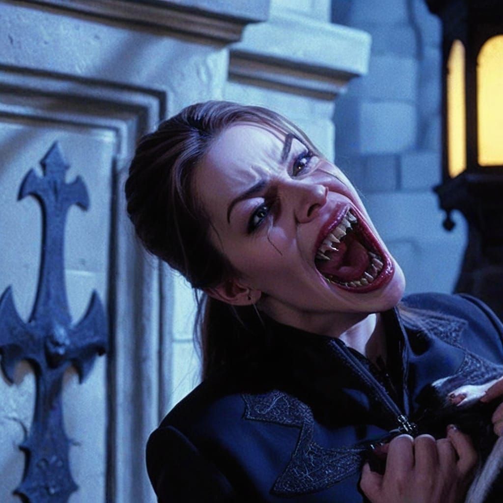 Ethereal Vampire Goddess Emerges from Darkness