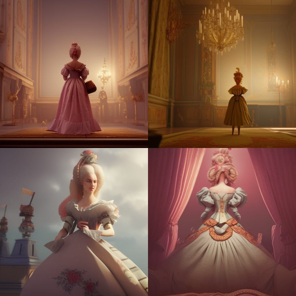 Marie Antoinette with Cake: Cinematic 8K Resolution Art