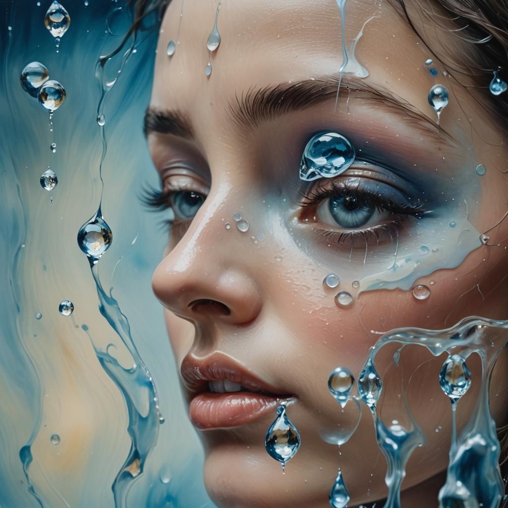 Surrealist Kiss: A Dreamlike Macro Oil Painting