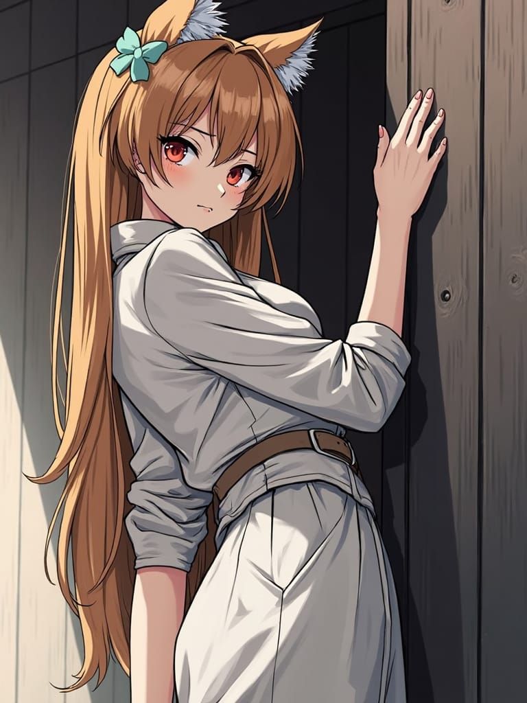 Anime Kemonomimi Woman with Canine Ears