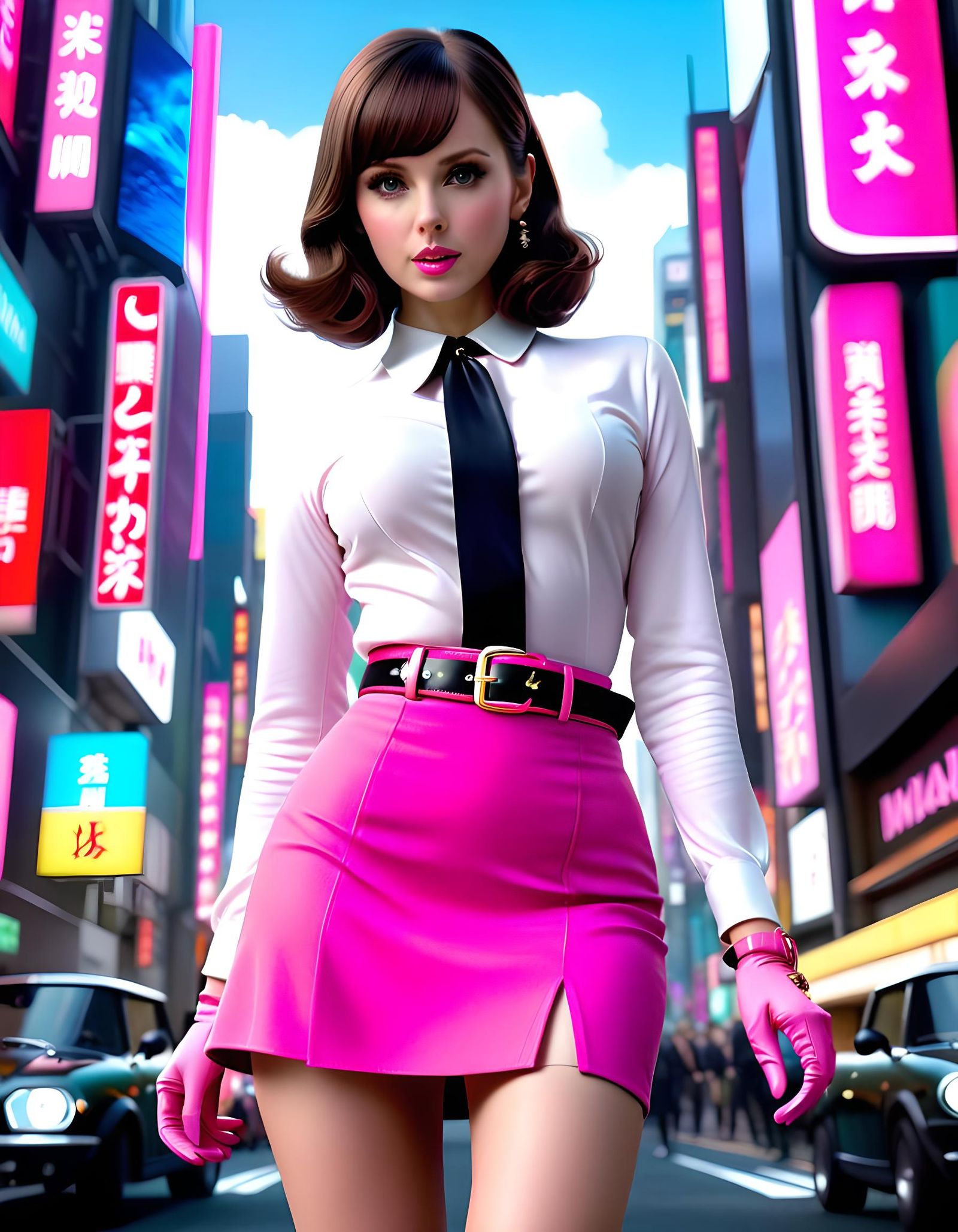 1960s Secret Agent in Tokyo with Pink Outfit