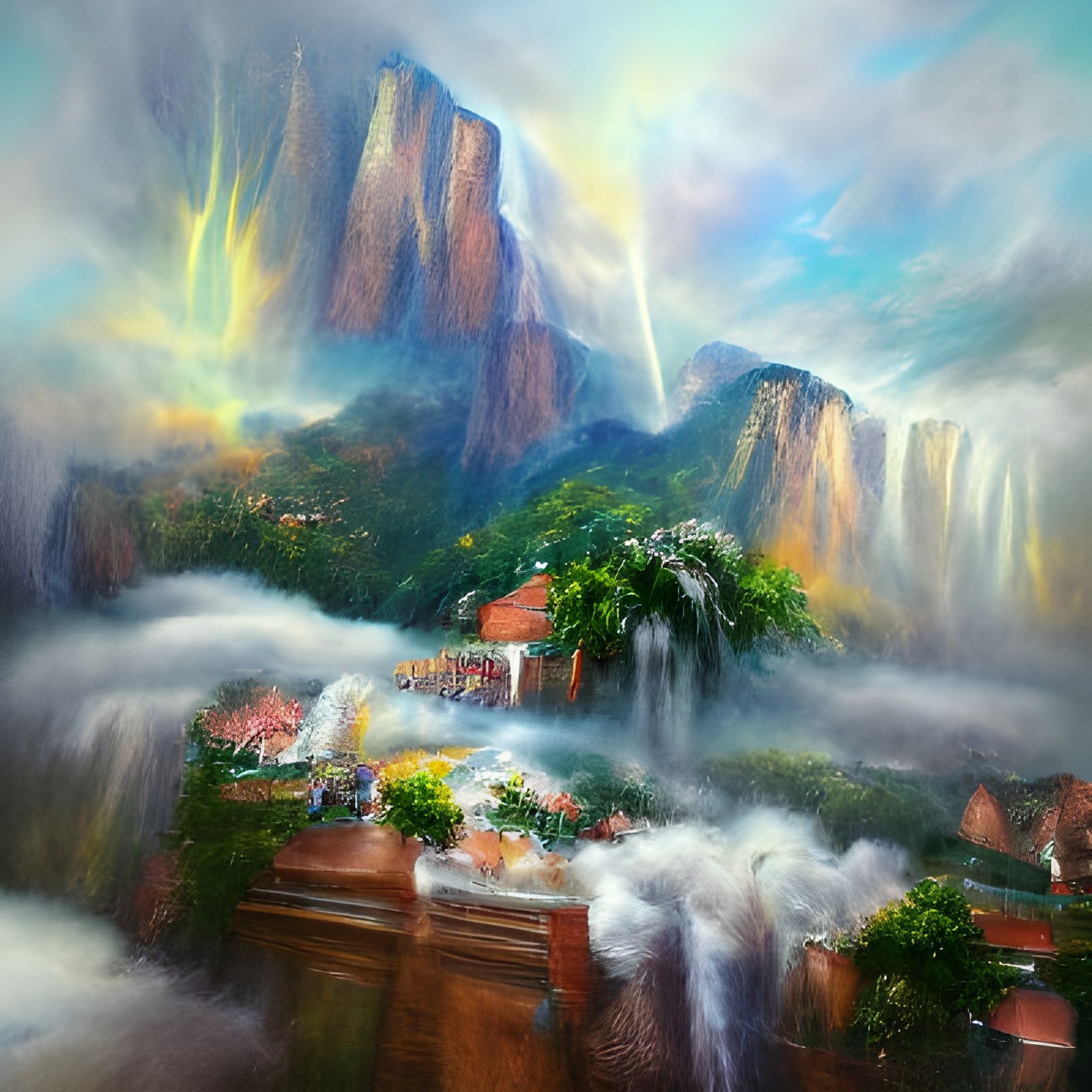 Angel Falls Venezuela: Ethereal Abstract Painting