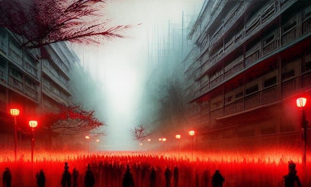Sinister Chinese New Year Parade Matte Painting