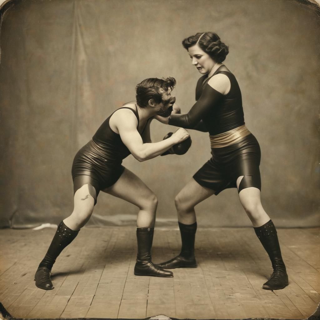 Doctor Eggplant vs Gladys in Wrestling Match