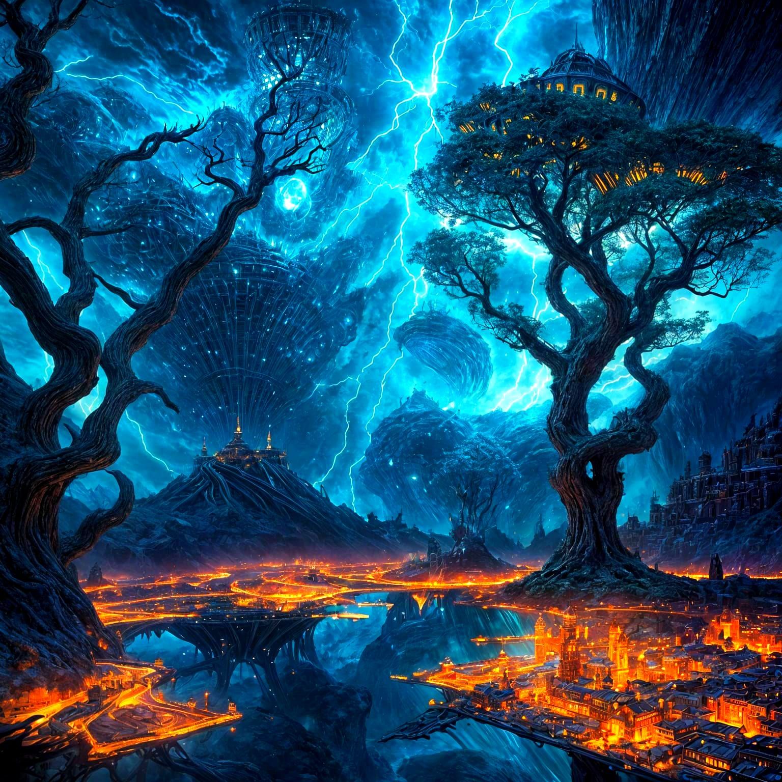 Surreal Skybound Citadel Transcends Infinite Realms