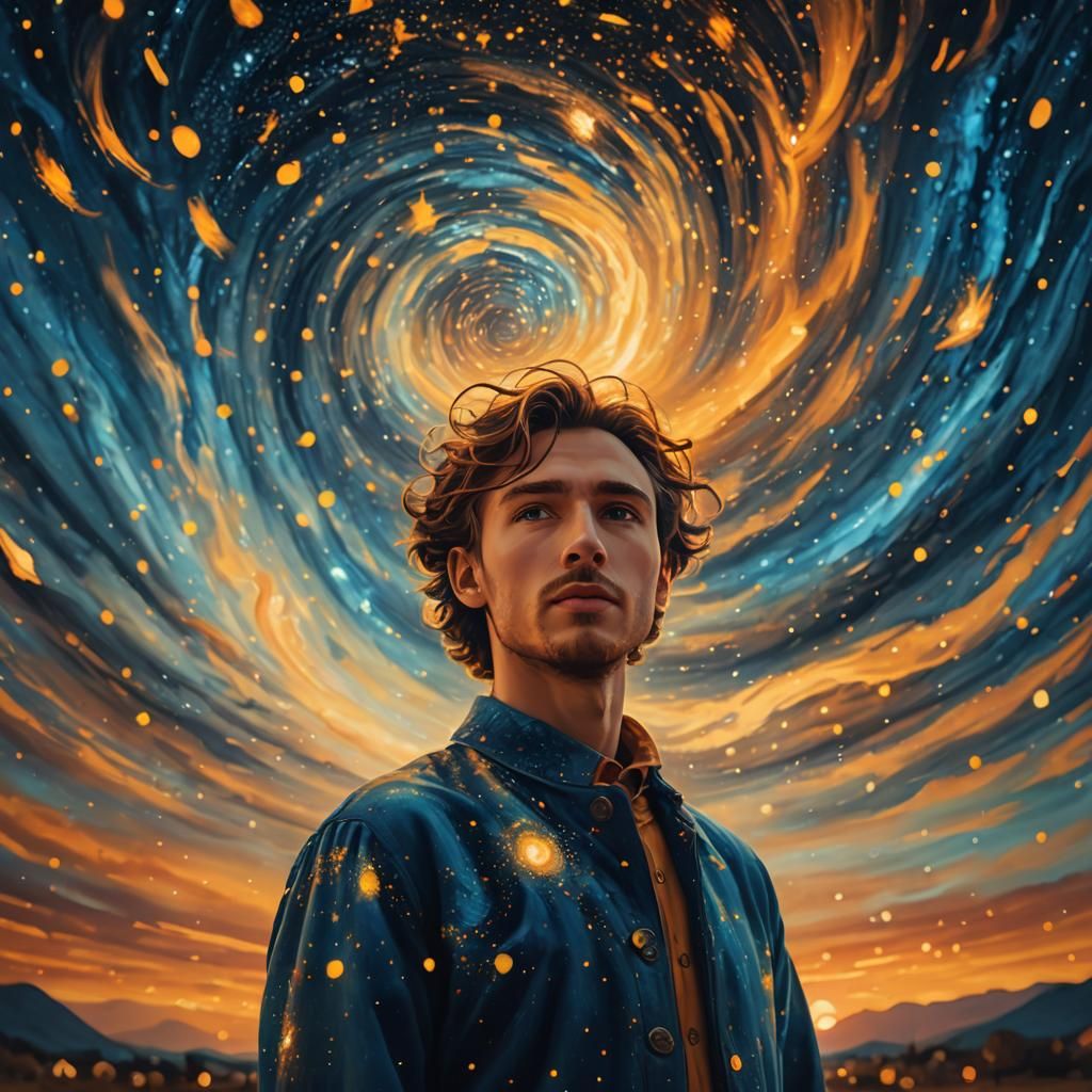 Celestial Person in Zaffre Starry Night