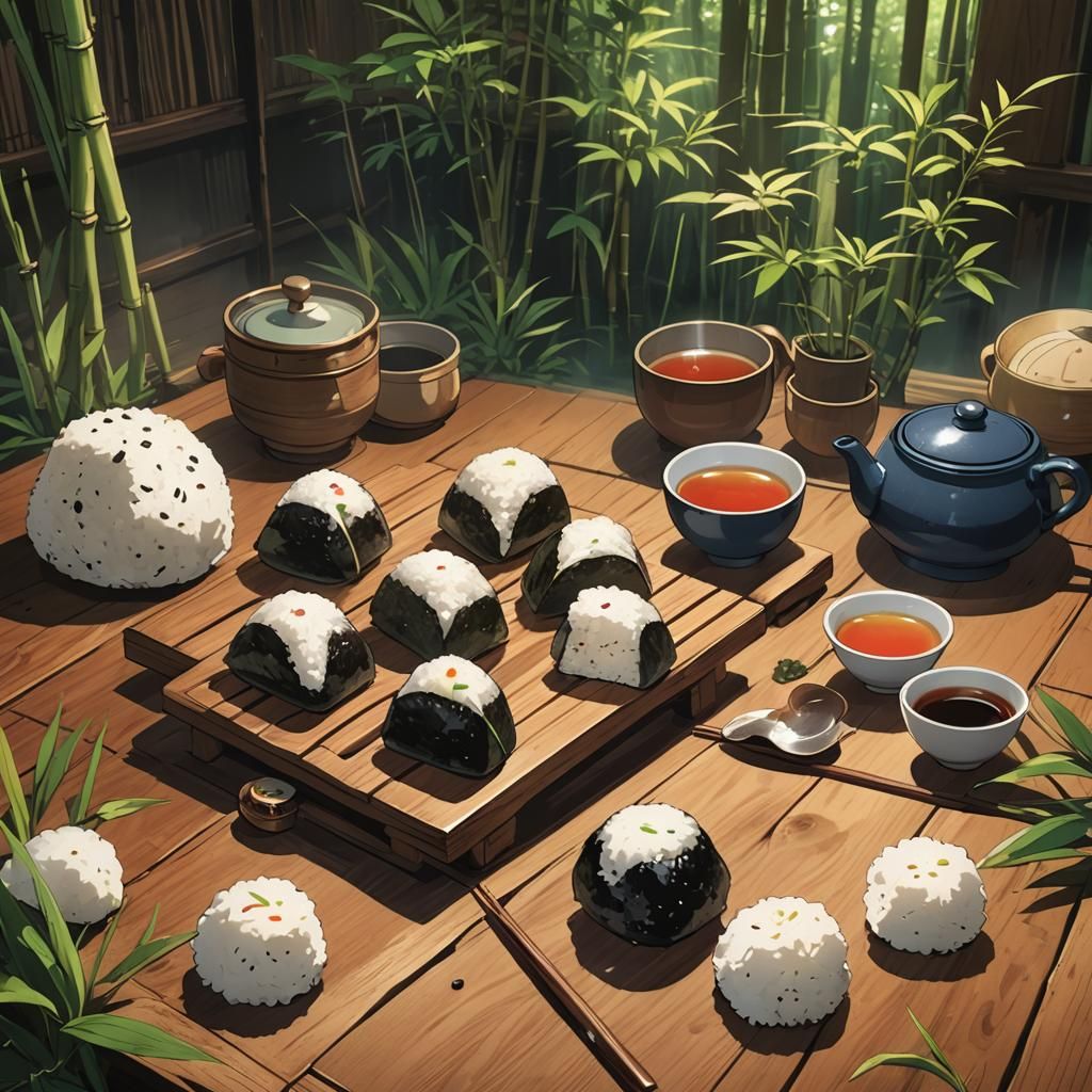 Onigiri and Tea: Anime Drawing in Studio Ghibli Style