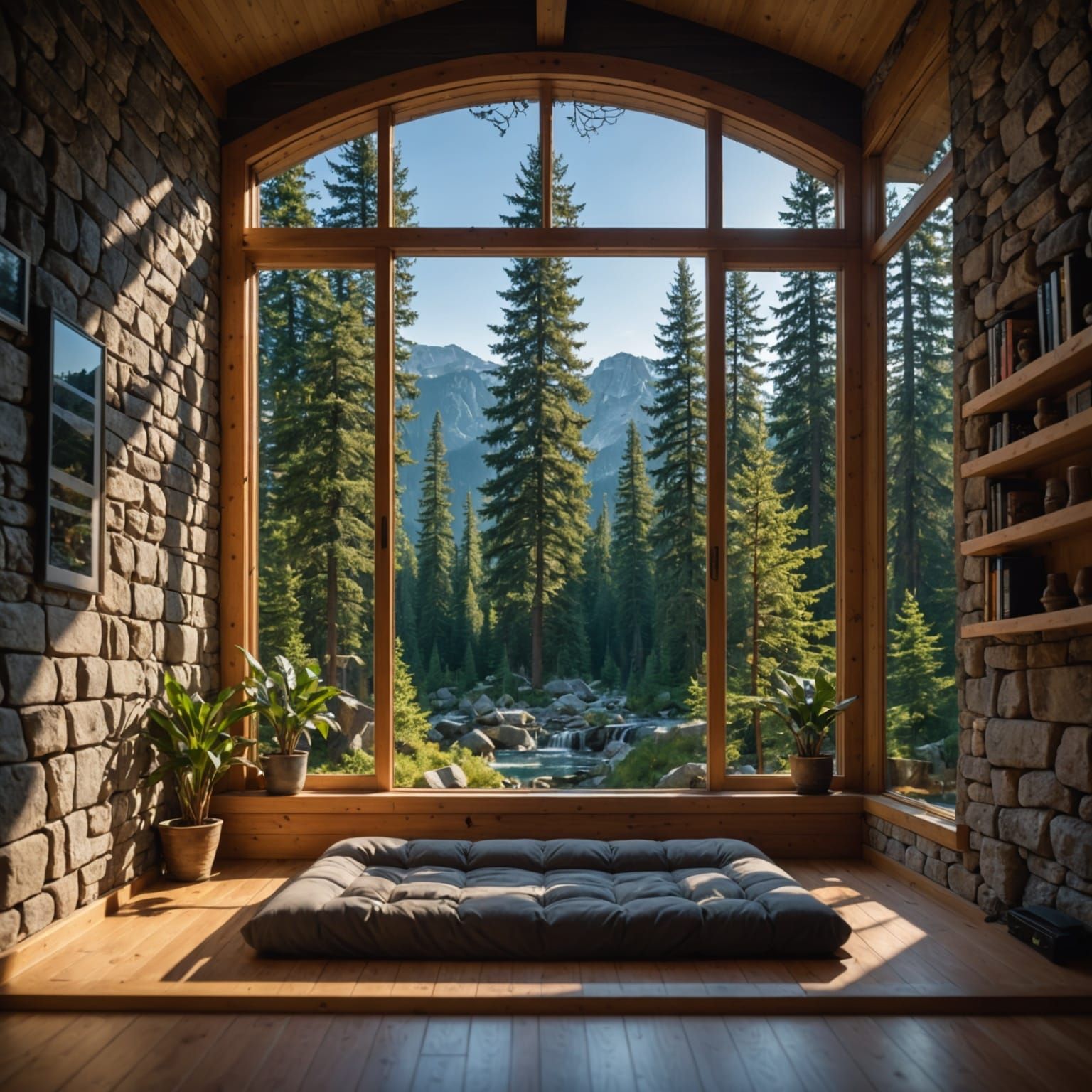 Enchanted Forest View Through a Glass Window