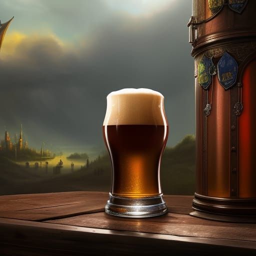 Dark Beer in a Tavern, Detailed Matte Painting