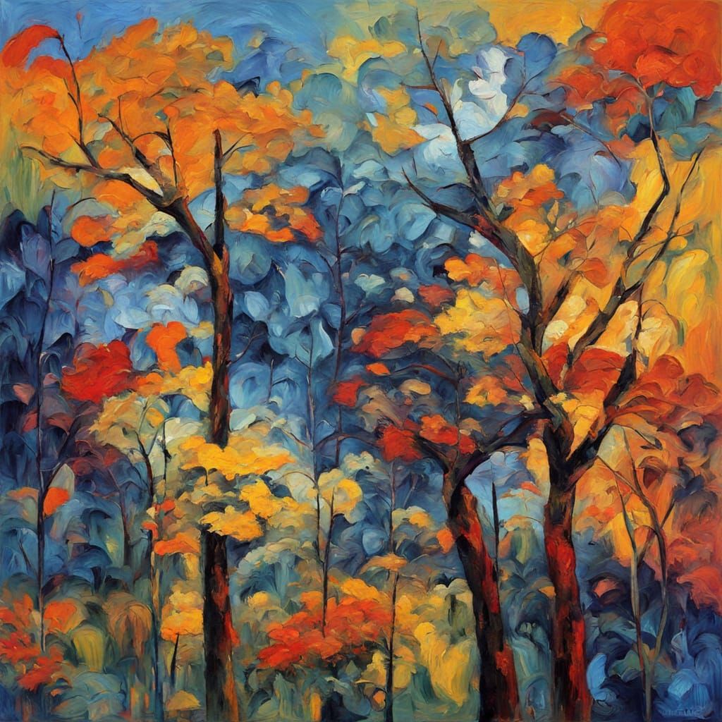 Abstract Word and Paint Textures in Neo-Impressionist Style