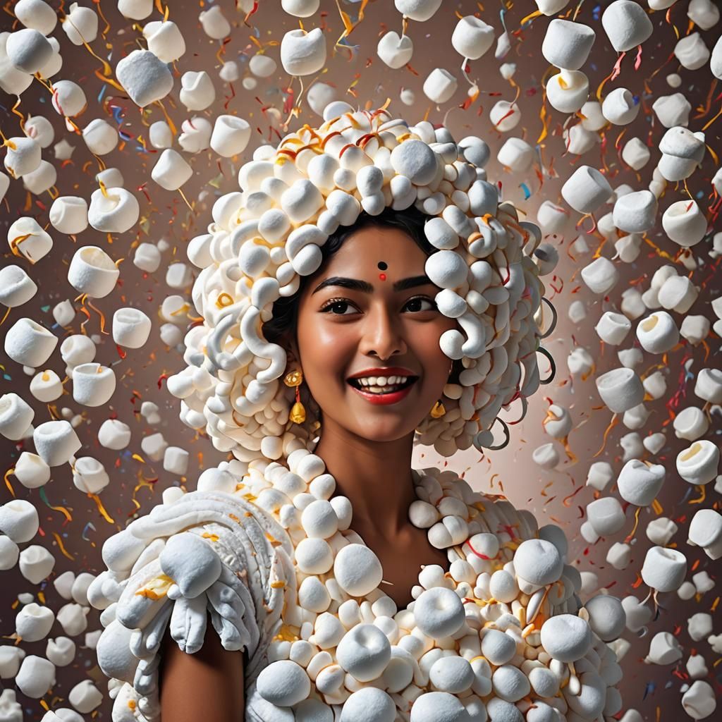 Luminous Joke Character with Marshmallow Clouds