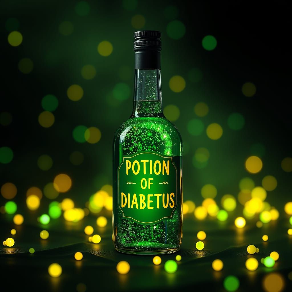 Synthwave Potion of Diabetus with Realistic Lighting