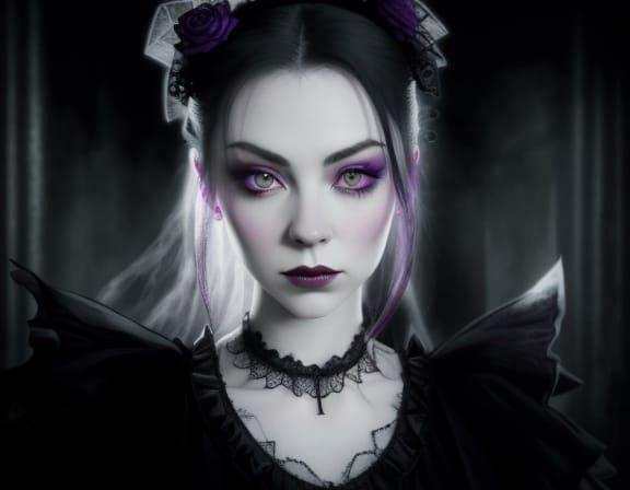 Gothic Portrait of Amy Lee Singing with Dark Romanticism