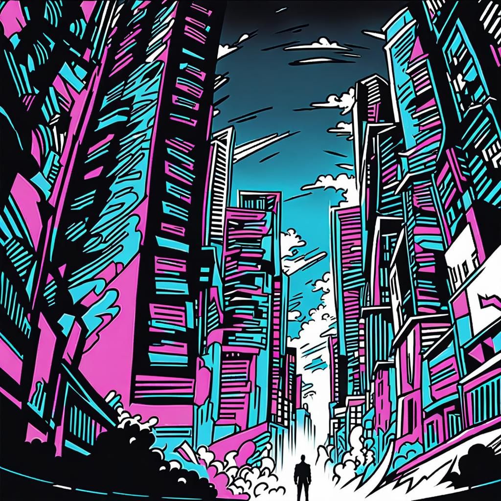 Heroic One Punch Man Dominates Cityscape in Vibrant Anime St...