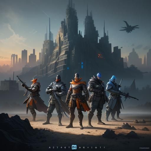 Futuristic Assassin Squad in a Cyberpunk Cityscape