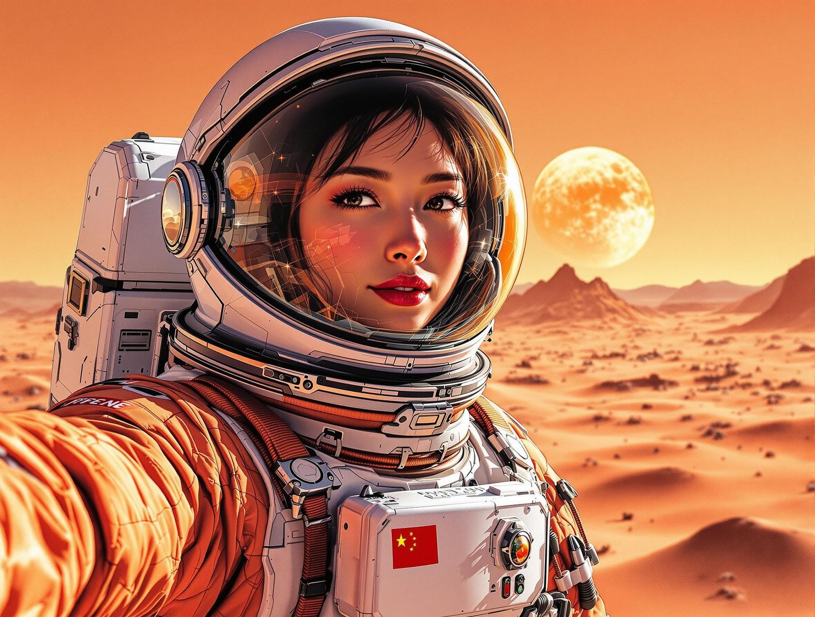 Chinese Astronaut Captured in Hyper-Realistic Spacesuit Port...