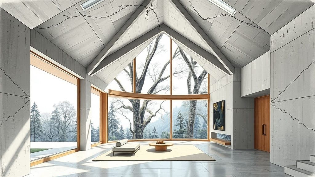 Modernist Oasis Blends Nature and Concrete