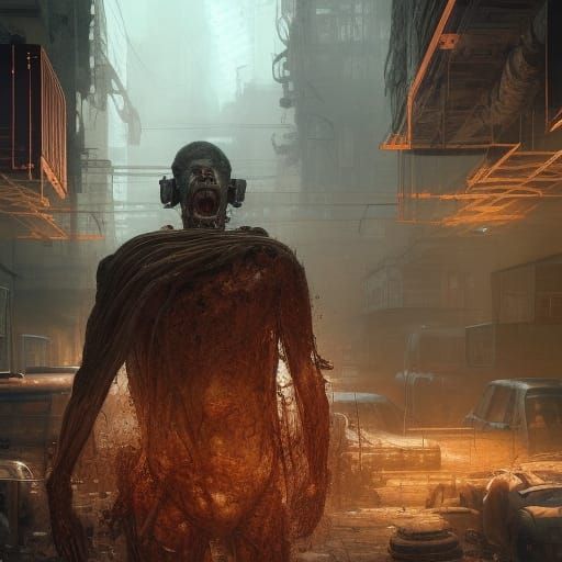 Dystopian Biopunk Cyborg Concept Art