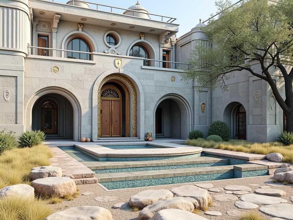 Opulent Fantasy Mansion with Mystical Carvings