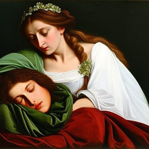 Romeo and Juliet: Sombre Oil Painting