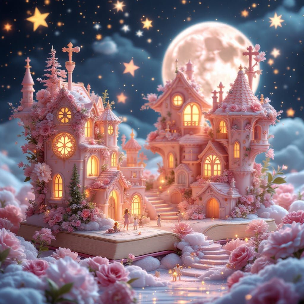 Magical Fairy Village Pop-Up Book, 3D Fantasy Art