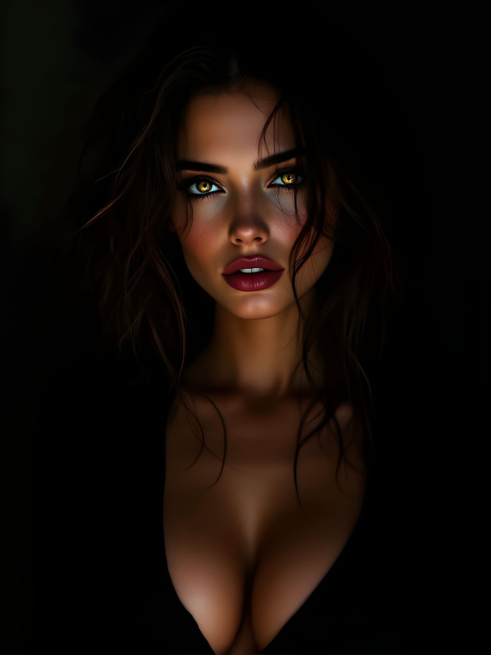 Intense Portrait of a Woman with Deep Gaze