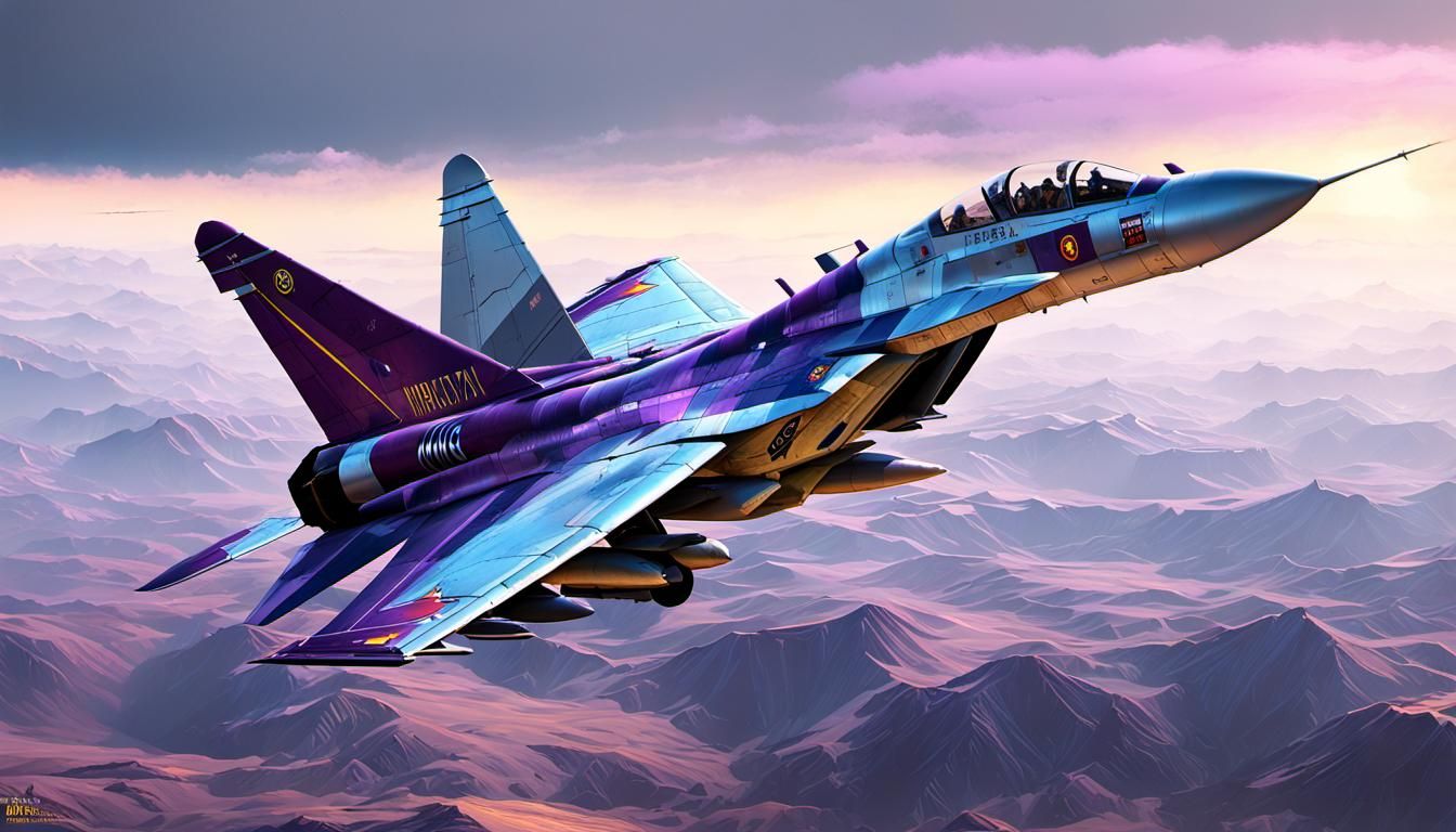 Silver MiG-29: Dark Fantasy Art in 8K