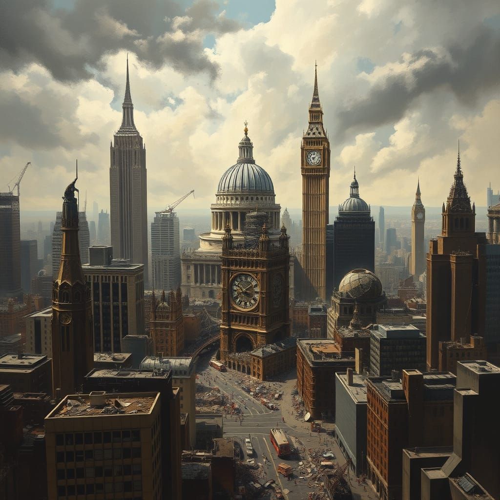 Dystopian Metropolis Collides: Ruin of New York and London