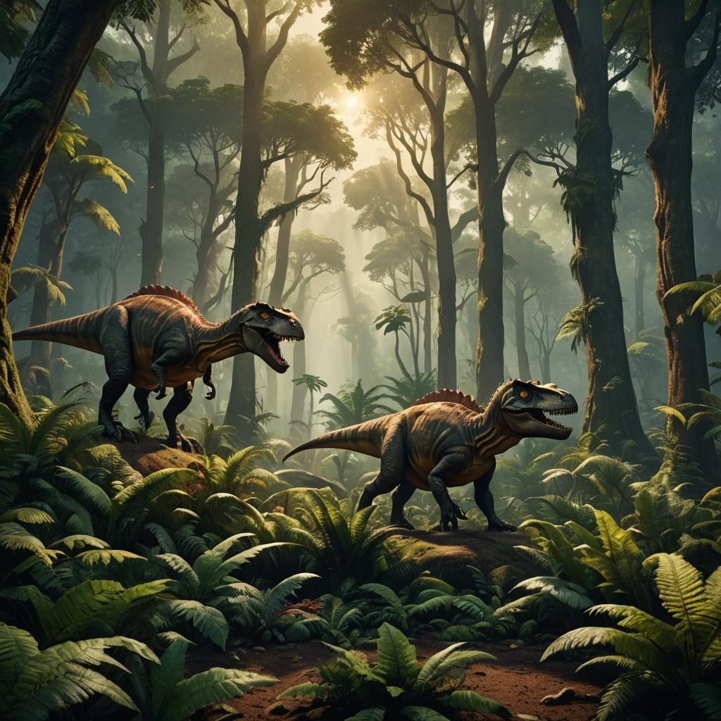 Majestic Prehistoric Realm in Hyper-Realistic Digital Art