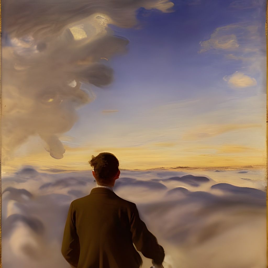 Wanderer Above the Sea of Fog, in Sargent Style