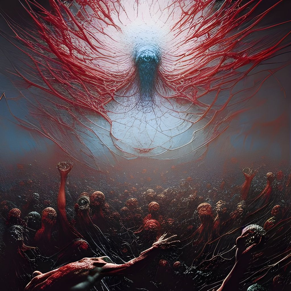 Terrifying Realism of One Thousand in Expressionist Style