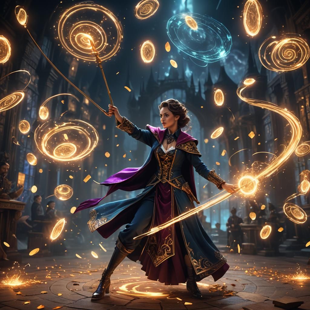 Magician Woman's Spellbinding Card Display