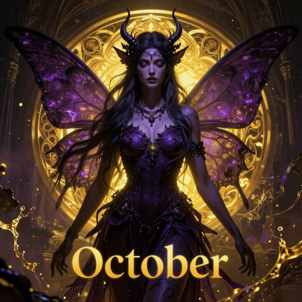 Dark Fairy of October 10th in Fantasy Concept Art Style