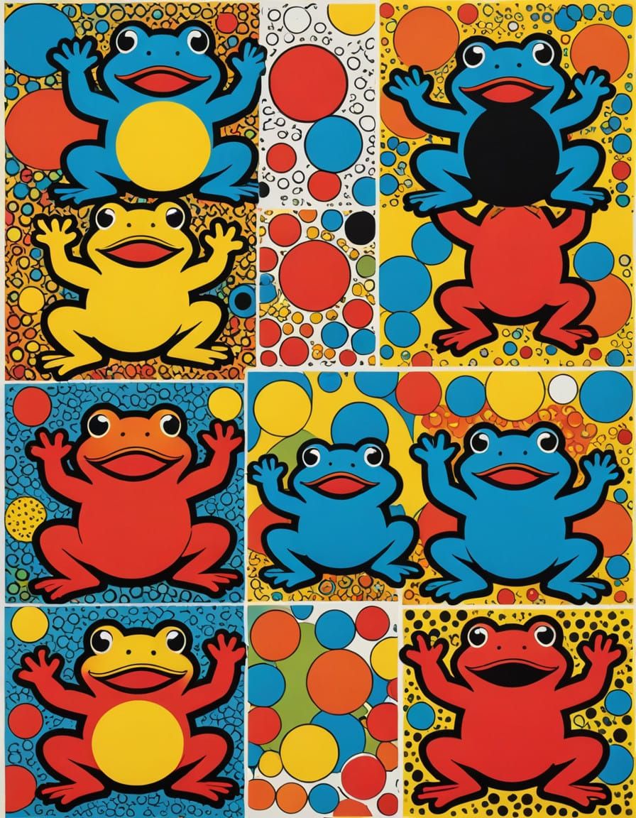 Kung Fu Toads in Bold Pop Art Style