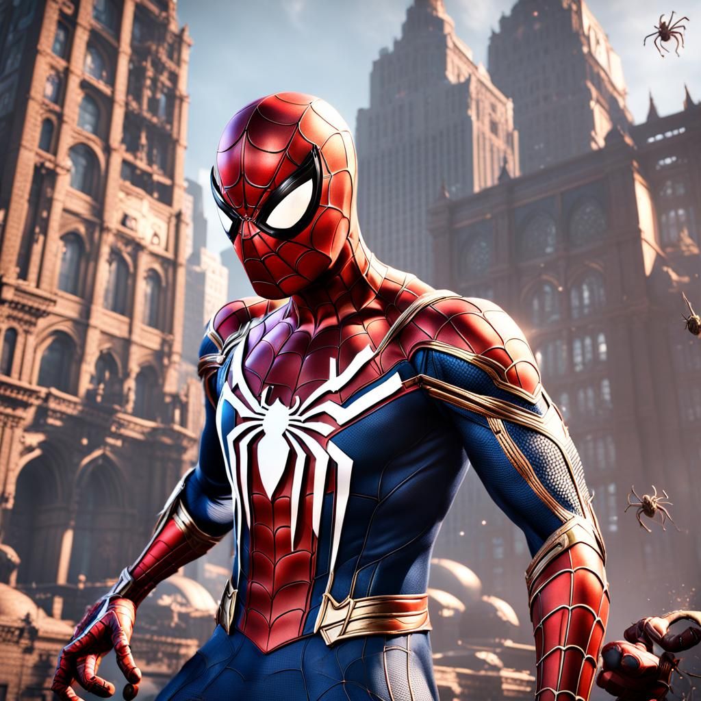 Detailed Spider-Man Matte Painting in Unreal Engine