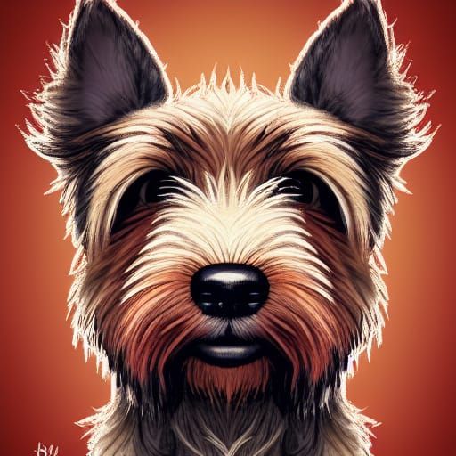 Scottie Dog Illustration in Autumn Colors