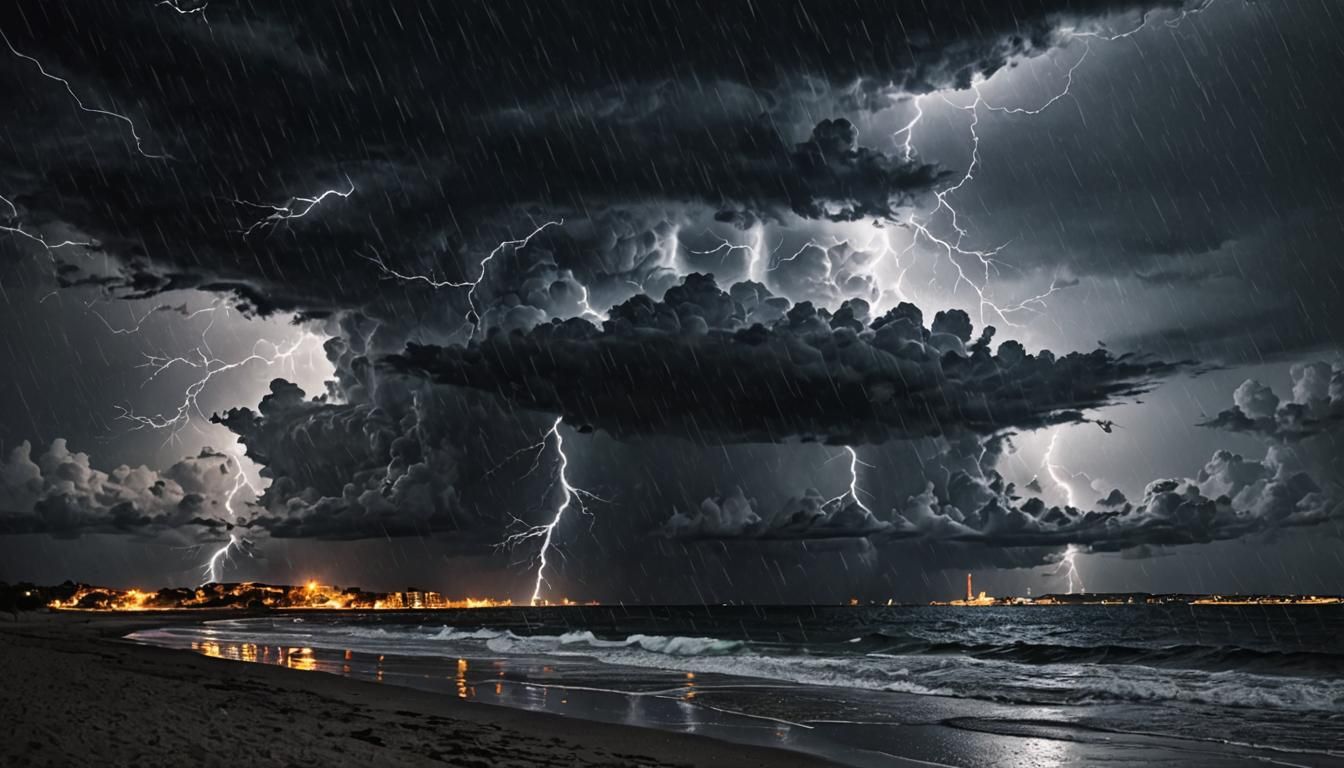 Nighttime Black Storm Unleashes Fury