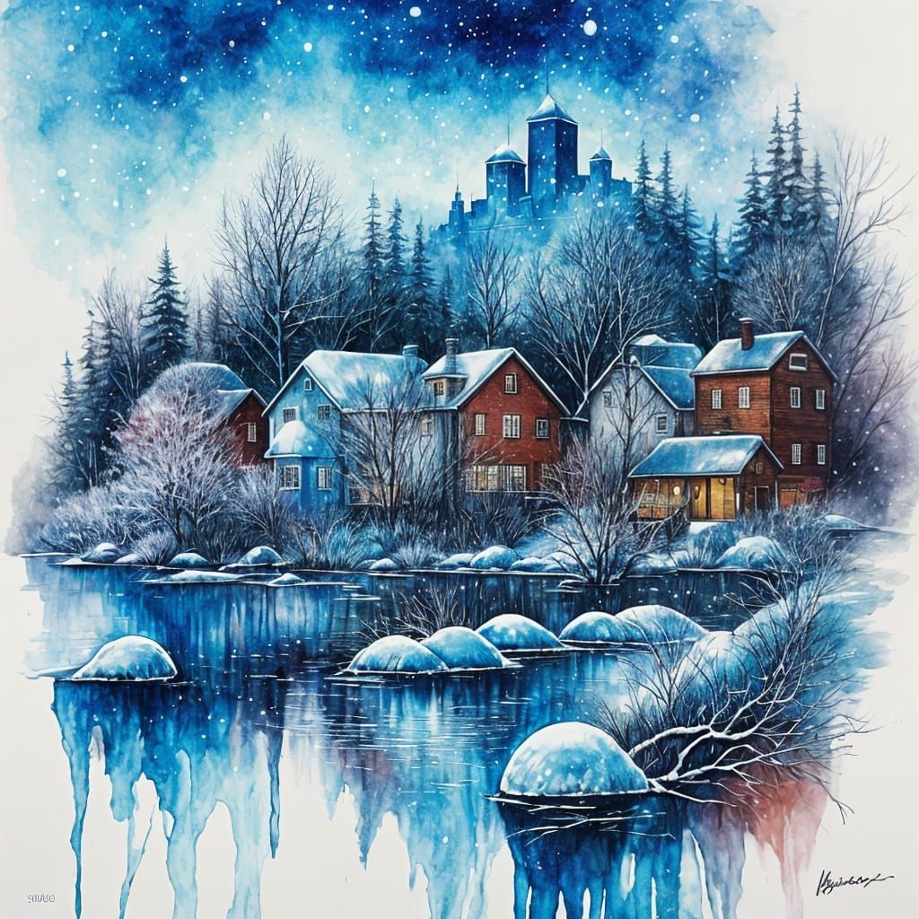 Vibrant Winter Wonderland in Polychromatic Hues