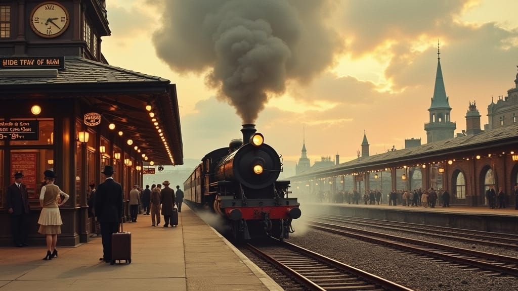 Vintage Steam Train Arrives at Saint Paul Station in Golden ...