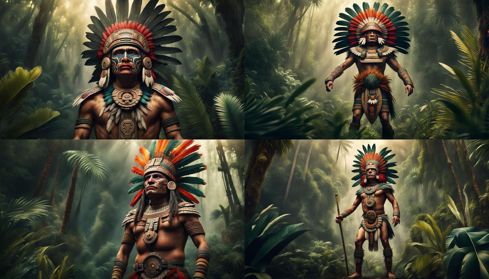 Huitzilopochtli: Aztec God in Jungle Digital Art