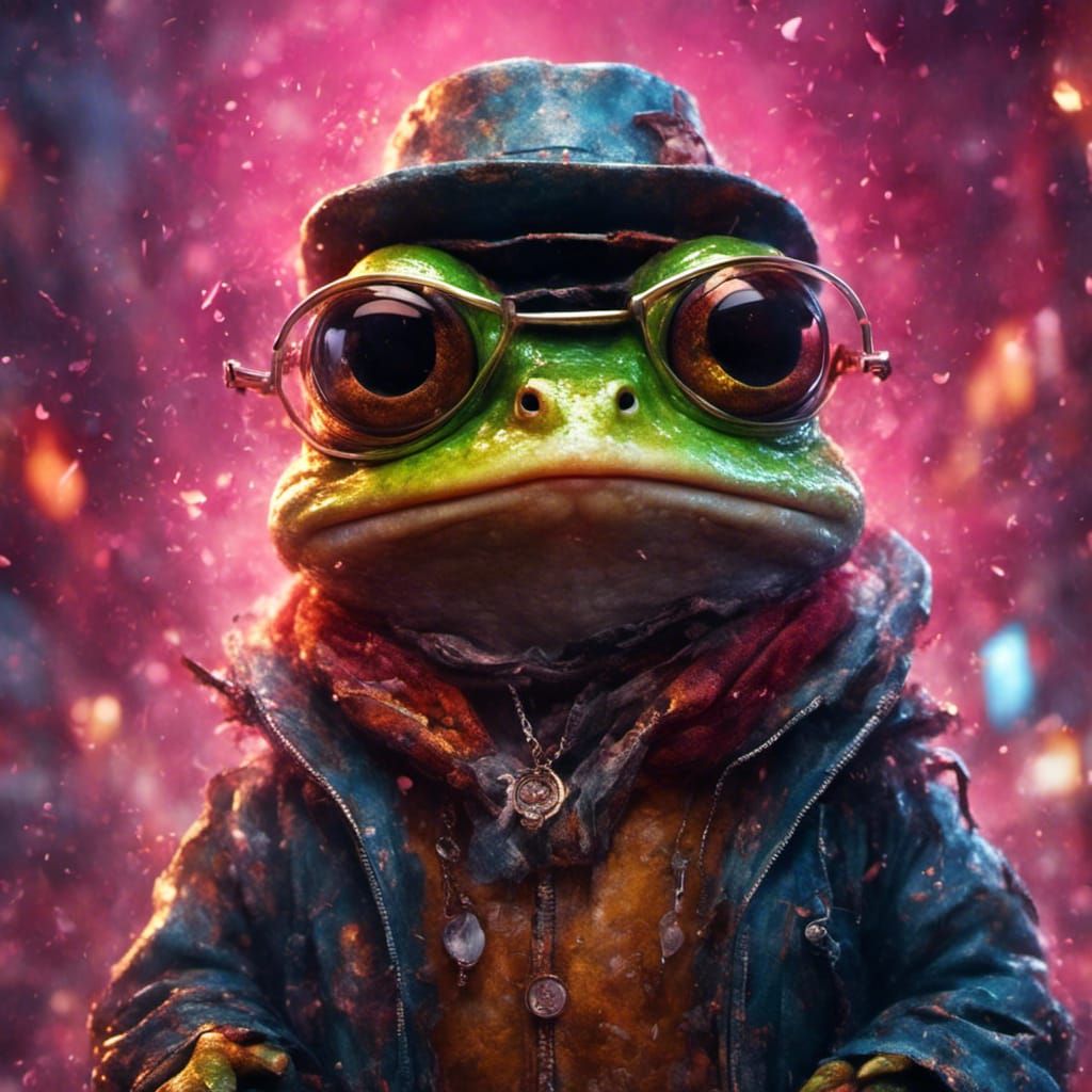 Big-Eyed Frog Gangsta Rapper Portrait