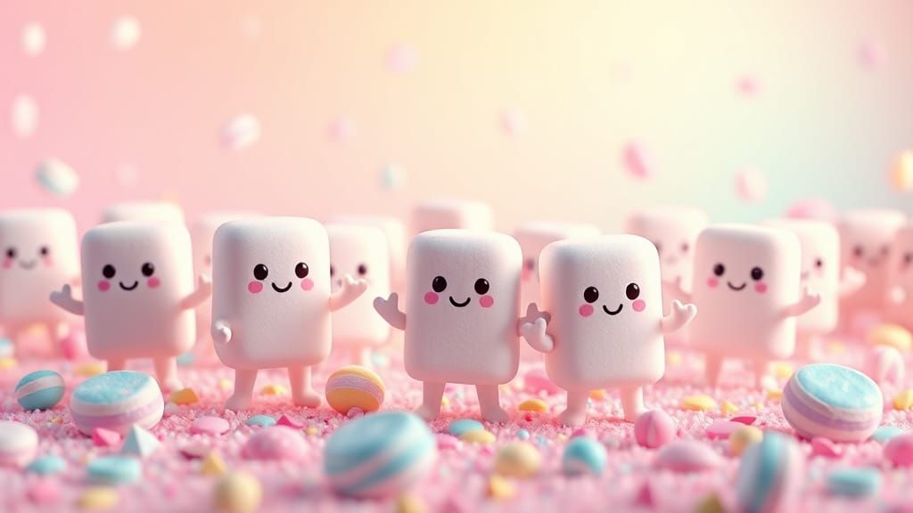 Kawaii 3D Marshmallow World in Hyper-Realistic Style