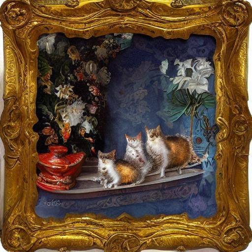 Cats and Mice Dance in Surreal Ballroom