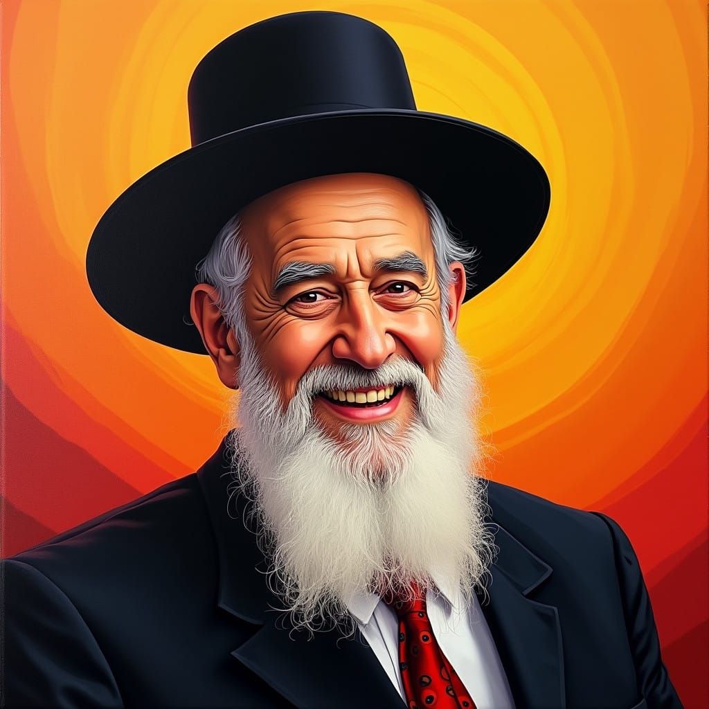 Portrait of a Distinguished Rabbi in Vibrant Colors