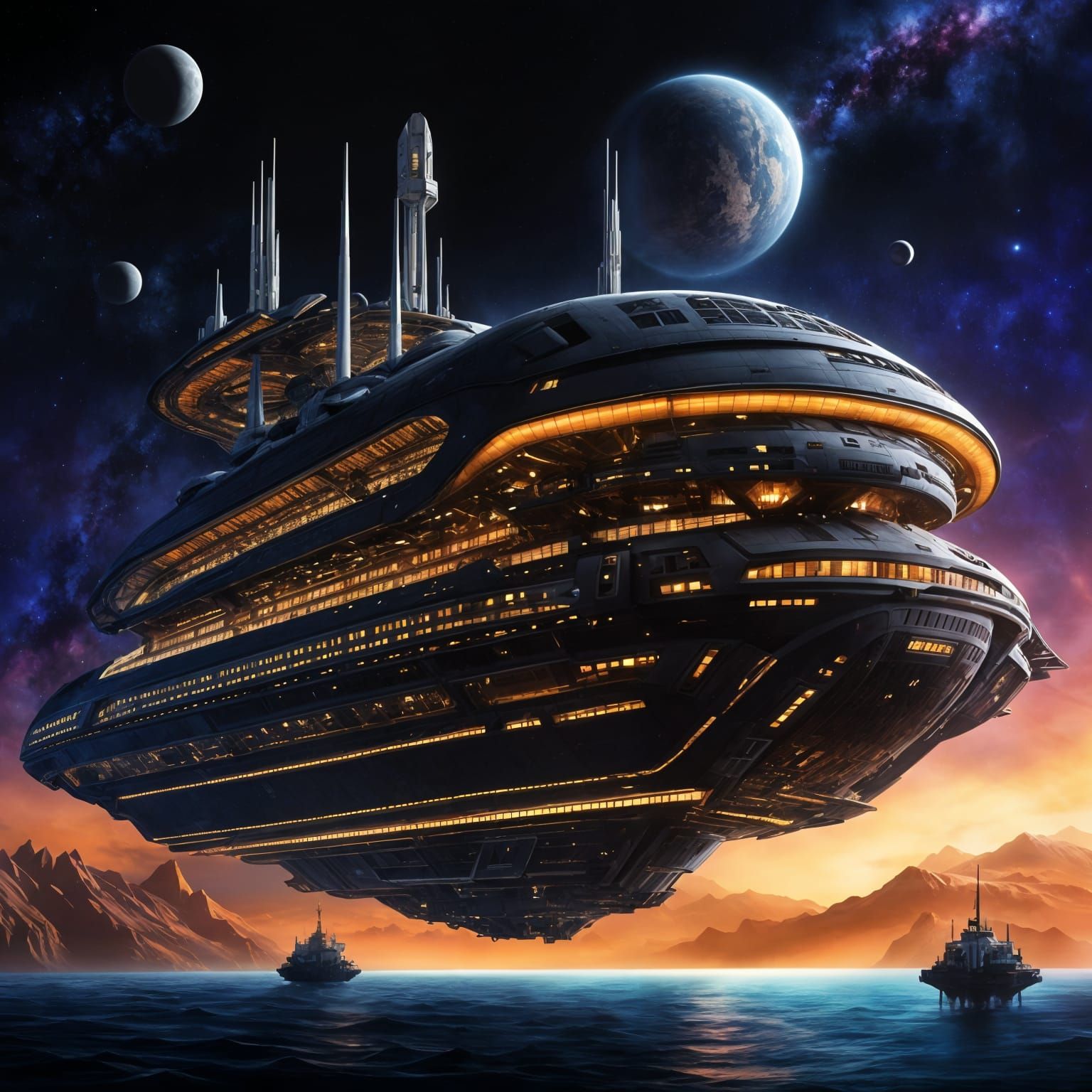 Massive Spaceship Housing a Civilization in Deep Space