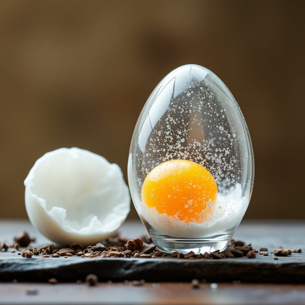 Ethereal Glass Orb Sparkles with Inner Light