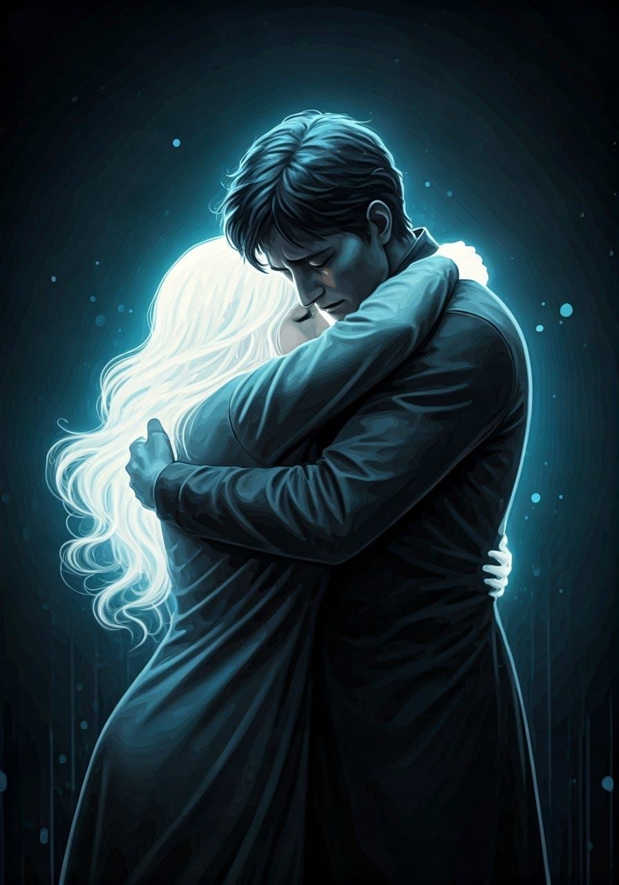 Ethereal Embrace in Dreamlike Blues